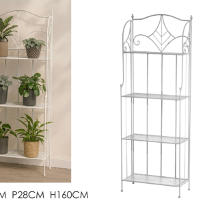 4-TIER SHELF 58X28X160CM WHITE
