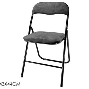 FOLDING VELVET CHAIR GREY