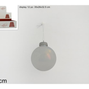 WHITE BAUBLES 8CM