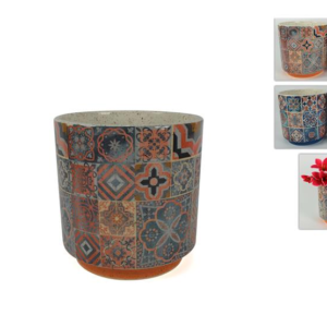 ROUND PLANT POT, 4 ASSORTED DESIGNS, 14 CM, ITEM