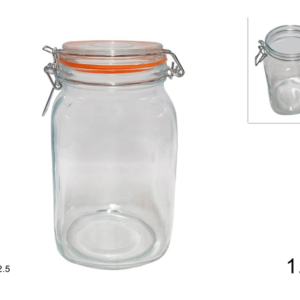 Glass Jar 1.5L with Airtight Lid