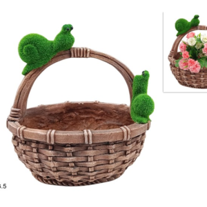 PLANT BASKET WITH FLOCKED SNAILS