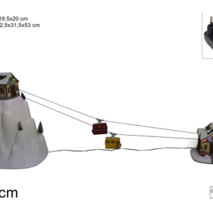 Christmas Cable Car Carousel with Movement, Lights, Sound and Transformer