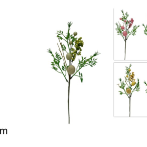 37 CM STEM WITH BERRIES AND EGGS, 4 COLORS