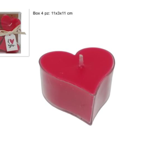 SCENTED HEART CANDLE, SET OF 4, IN BOX