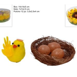 BOX OF 12 CHICKS WITH NEST