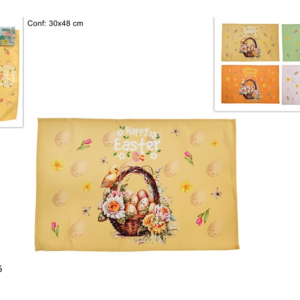 EASTER PLACEMAT, 30 × 45 CM, BASKET DECORATION WITH CHICKS, 4 COLORS (F 0.34)