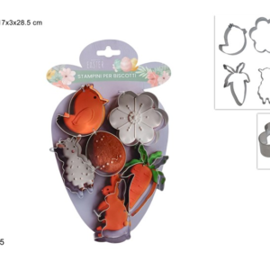 METAL COOKIE CUTTERS, EASTER DESIGNS, SET OF 6