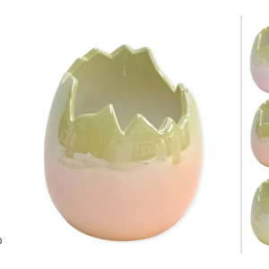 CERAMIC EGG VASE 12CM, TWO-TONE, PEARLESCENT EFFECT, 3 COLOURS