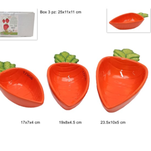 CERAMIC CARROT TRAYS, SET OF 3