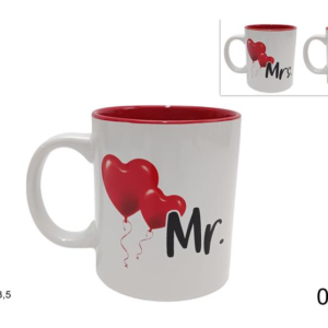 MUG, 500 ML, VALENTINE’S DAY DECORATION, 2 ASSORTED DESIGNS (F.0.48)