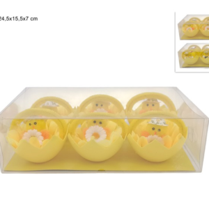 EGG BASKETS WITH CHICKS, SET OF 6, 2 ASSORTED DESIGNS