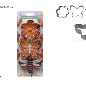 METAL COOKIE CUTTERS, EASTER DESIGNS, SET OF 3
