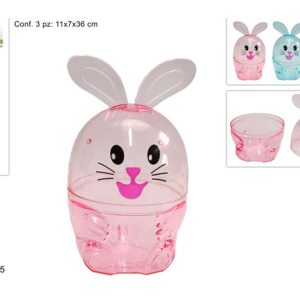 RABBIT BOXES, SET OF 3, ASSORTED COLORS