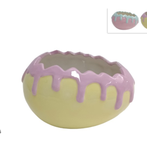 CERAMIC EGG VASE, 15 CM, 2 ASSORTED DESIGNS