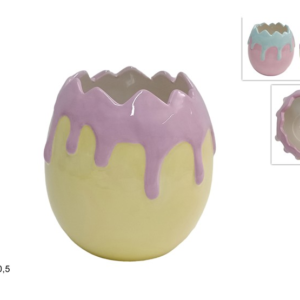 CERAMIC EGG VASE, 12 CM, 2 ASSORTED DESIGNS