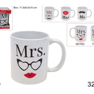 MUG, 325 ML, VALENTINE’S DAY, 4 ASSORTED DESIGNS, IN BOX