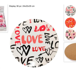VALENTINE’S DAY COASTERS, 11 CM, ASSORTED