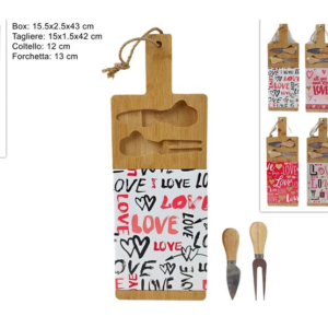 VALENTINE’S DAY WOODEN AND CERAMIC CUTTING BOARD ASSORTED