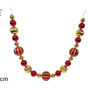Garland 190cm with Baubles, Red and Gold