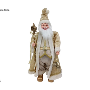 Santa Claus 67cm with Musical Box, Moving, Gold Decoration