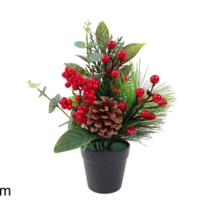 Small Plant 33cm with Berries and Pine Cone
