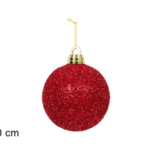 Red Bauble 20cm with Metallic Threads