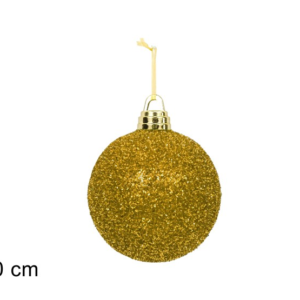 Gold Bauble 20cm with Metallic Threads