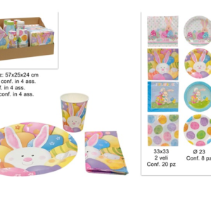 PLATES, NAPKINS, GLASSES, EASTER DECORATION ASSORTED