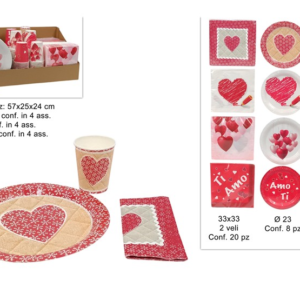PLATES, NAPKINS, GLASSES, VALENTINE’S DAY DECORATION ASSORTED