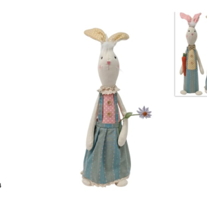 BUNNY 52CM WITH DRESS, 2 ASSORTED DESIGNS