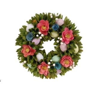 35 CM DOOR HANGER WITH FLOWERS AND EGGS