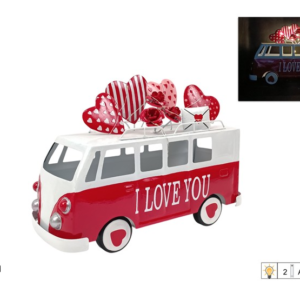 METAL VAN “I LOVE YOU” WITH 25 BATTERY-OPERATED STRING LIGHTS