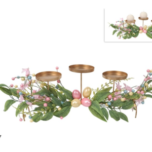 3-PLACE CANDLE HOLDER WITH EGGS AND BERRIES