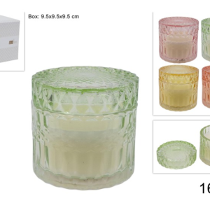 GLASS JAR WITH CANDLE, 160 G, 4 COLORS
