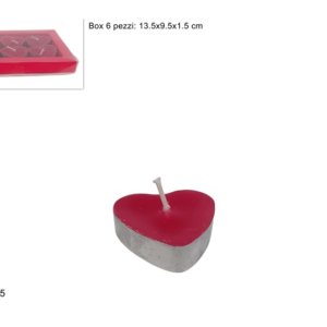 HEART TEALIGHTS, 7 G, SET OF 6, IN BOX