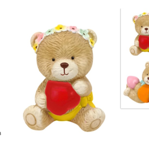 SITTING TEDDY BEAR, 13 CM, 2 ASSORTED DESIGNS