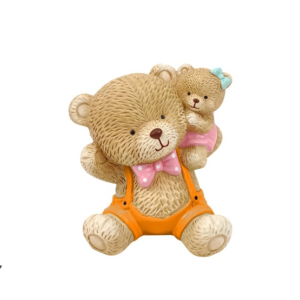 SITTING TEDDY BEAR FAMILY, 17.5 CM