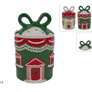 Ceramic Jar 24cm, Christmas House Design, 3 Assorted Colours