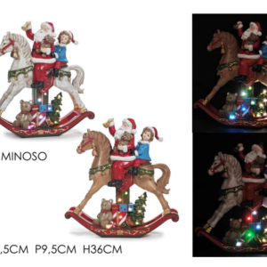 CHRISTMAS FATHER ON HORSE 36CM 519384