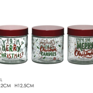 CHRISTMAS GLASS JAR 95CL
