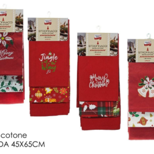 CHRISTMAS DISH TOWELS 45X65CM 4 ASSORTED
