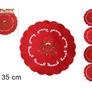 CHRISTMAS DOILY 35CM 4 ASSORTED